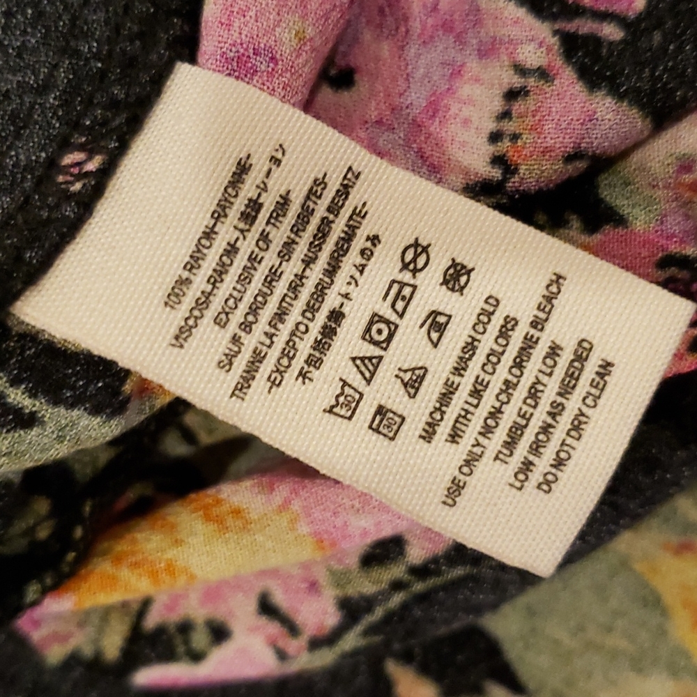 FREE PEOPLE Alora Black Floral Print Mini Dress sz 4 Women's Minidress - Picture 8 of 16